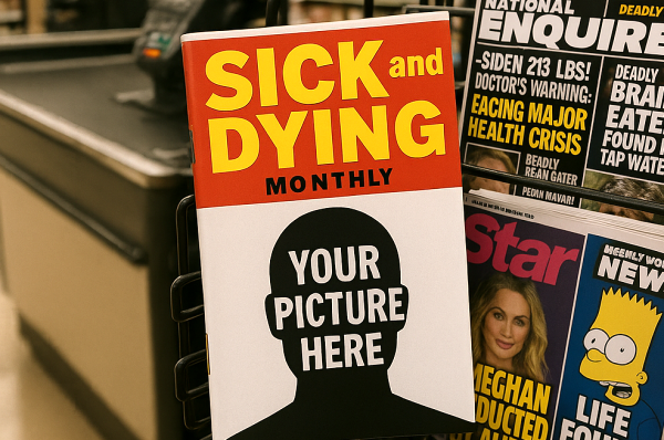 Your picture on the cover of Sick and Dying Monthly magazine